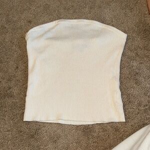 AMERICAN EAGLE White/Cream Crop Top - Strapless (LIKE NEW!) - SIZE: M